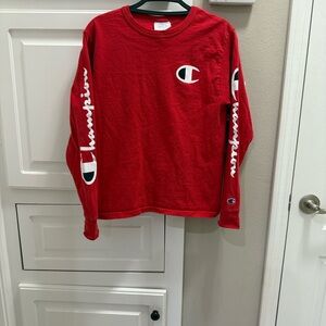Champion Red Long-Sleeve Logo Sweatshirt for Kids